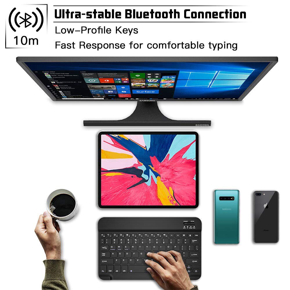 Portable Mini Bluetooth Keyboard and Mouse Combo for IPhone Android Tablet Wireless Keyboard for iPad iOS Cute Pink Keyboard