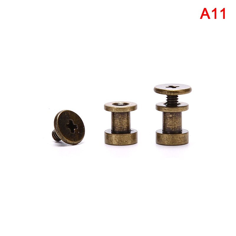 10 pièces 5mm/6.5mm/8mm bagages en cuir métal artisanat solide vis clou Rivet Double tête incurvée ceinture/sangle Rivets livre vis à: 11