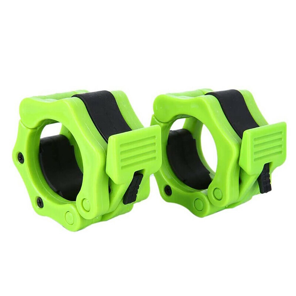1 par de mancuernas de 25MM, pinzas para collares, bloqueo de musculación de Fitness, hebilla de gimnasio de levantamiento de pesas para entrenamiento de Crossfit: green