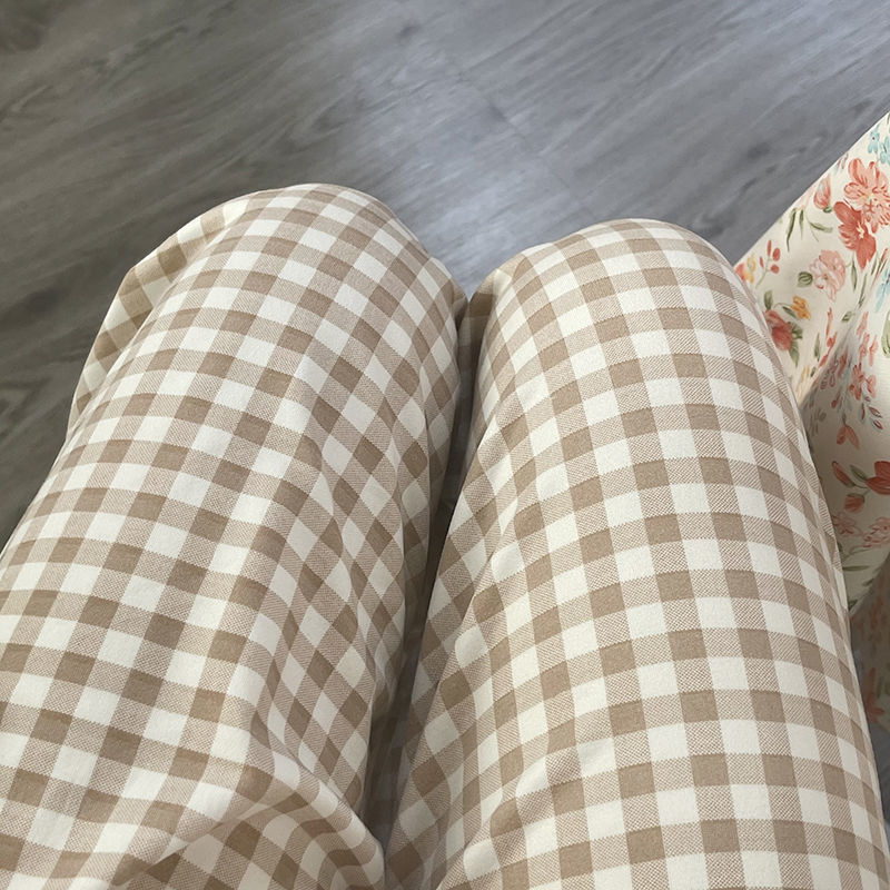 Pantalones de dormir a cuadros para mujer, ropa de dormir de estilo coreano, prendas de vestir holgadas y transpirables, para el día a día