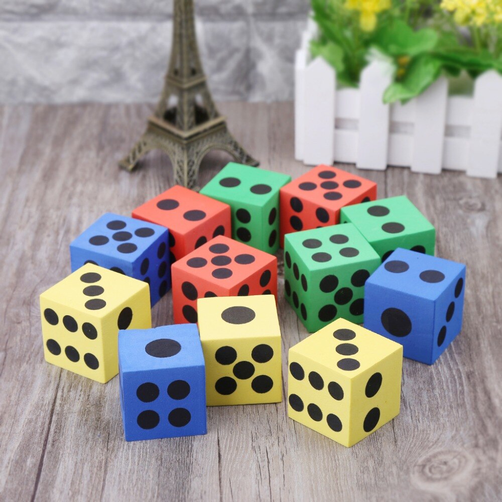 12 stücke 3,7 cm EVA Schaum Würfel freundlicher Früer Bildung Spielzeug Kreative Spiel Quaddel