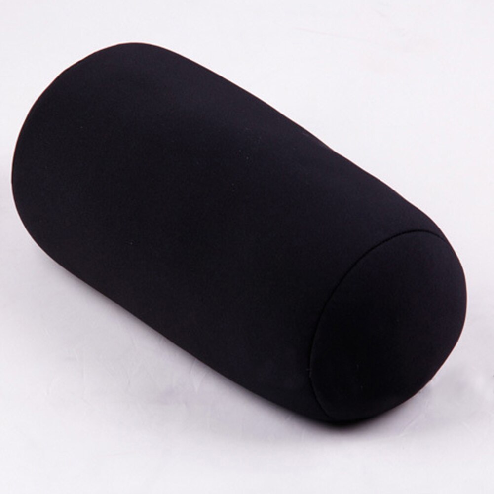 30Cm X 16Cm Cilindrische Kussen Micro Mini Microbead Rugkussen Roll Kussen Hoofd Handig Reizen Kussen Bed Decoratie: Black