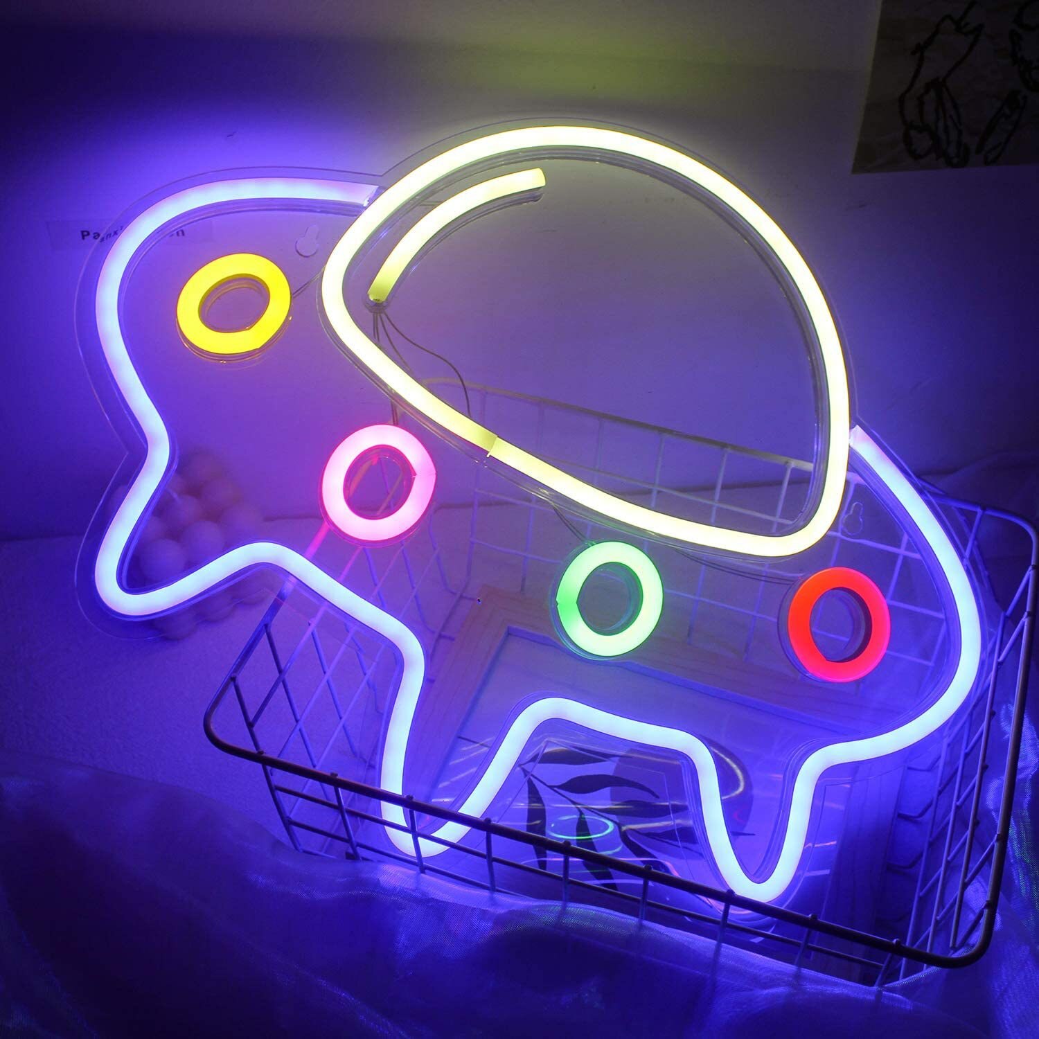 Neon Sign Light Alien Shaped Wall Hanging Lights for Home Children's Room Cloud Night Lamps Xmas Party Art Decor
