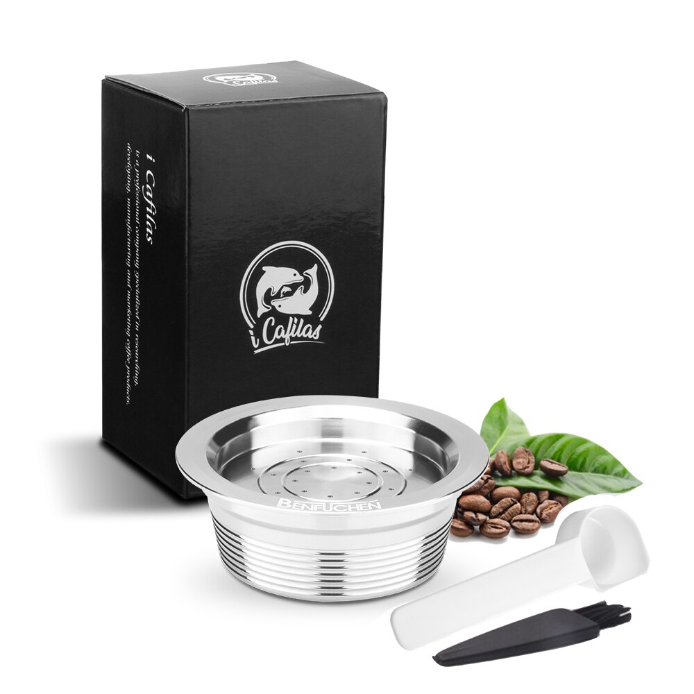 Reusable Refillable Coffee Capsule Cup Compatible with For Lavazza A Modo Mio Stainless Steel Metal Coffee Capsules Cup Pod: 1Cup