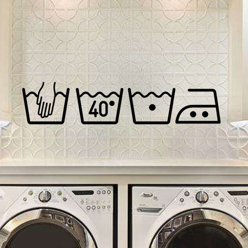 Laundry Room Wassen Quotes Borden Muursticker Decoratie Voor Wasruimte Machine Meubels Stickers Diy Verwijderbare Waterdichte
