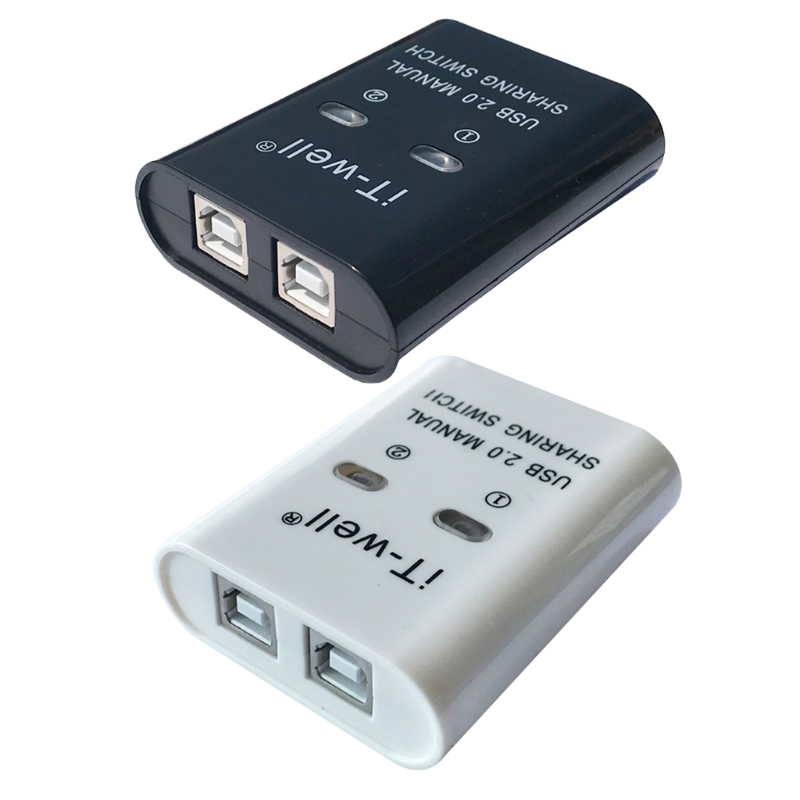 T3LB USB Printer Sharing Device 2 in 1 Out Printer Sharing Switch 2-Port Manual KVM Switching Splitter Hub Converter