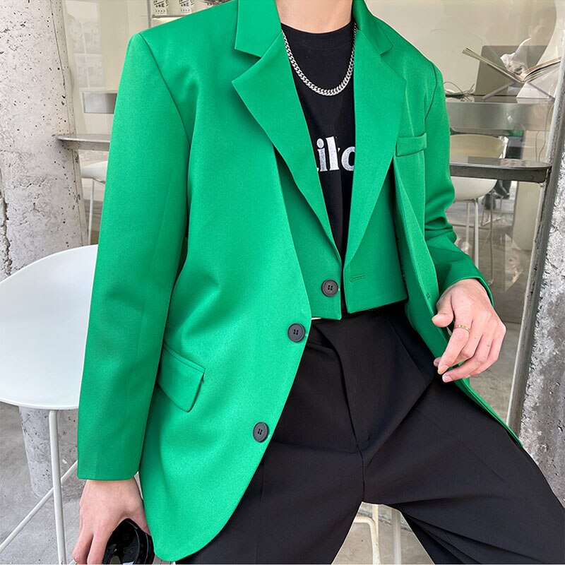 Blazers homens streetwear negócios escritório moda solto casual chique blazer terno jaqueta nicho masculino net celebridade modelagem terno casaco