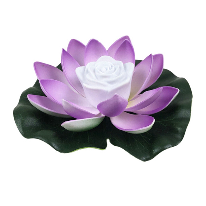 Led flytande lotus blomlampor dekorationer på vatten pool trädgård ljus trädgård tank damm dekoration: 28cm / Zl