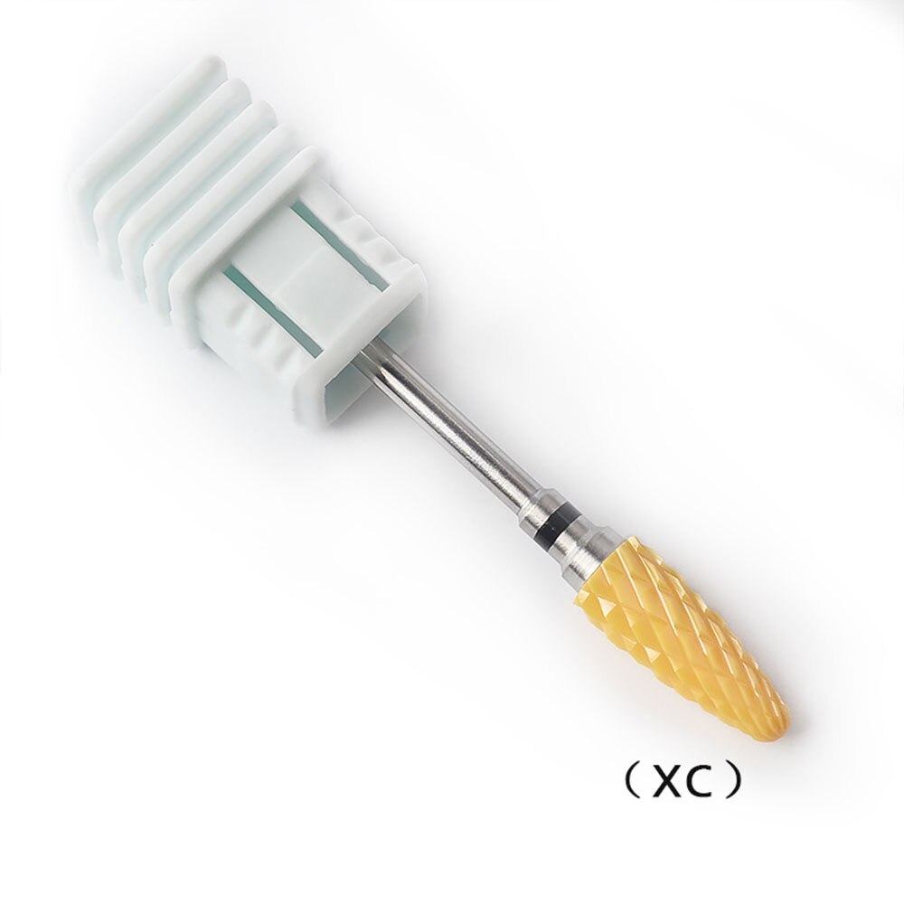 Keramische Nail Boor Accessoires Geel Keramiek Schuren Cap Voor Nails Art Brocas De Unha Manicure Manicure Gereedschap: gj0308-01