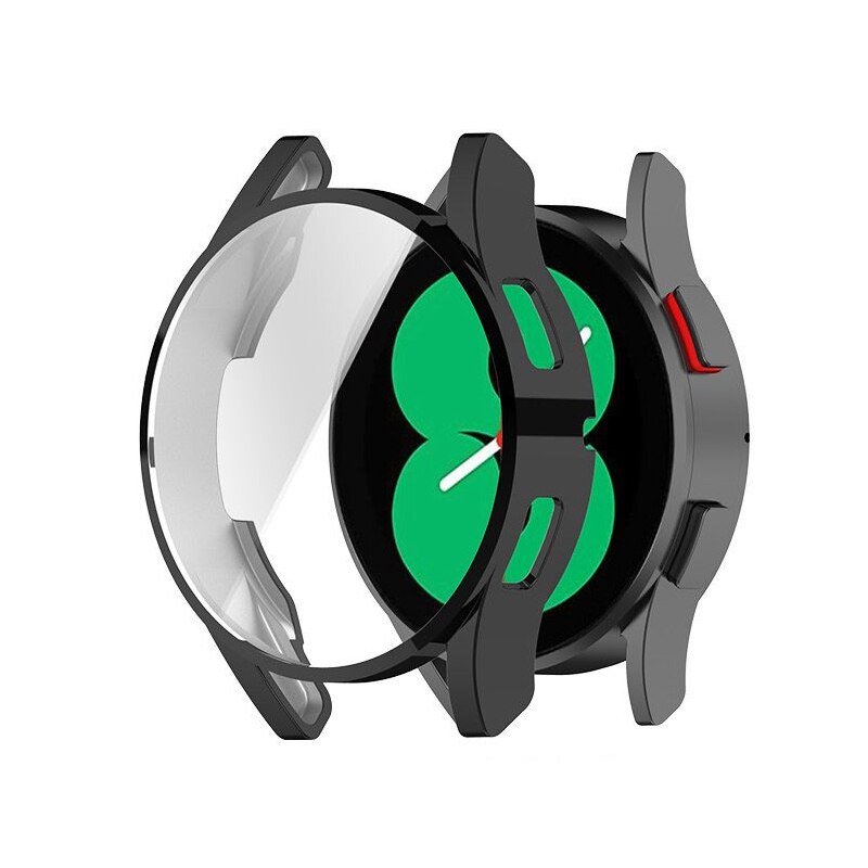 Horloge Case Voor Samsung Galaxy Horloge 4 Siliconen Tpu Scherm Beschermhoes Voor Samsung Galaxy Horloge 4 40Mm 44mm Smartwatch Bumper: Black / Galaxy Watch 4 44MM