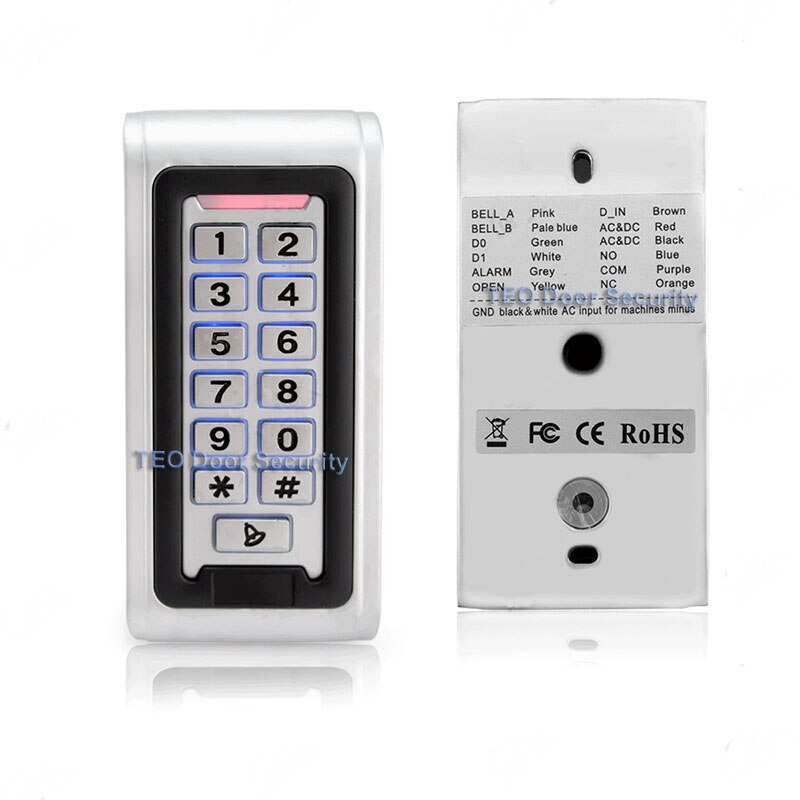 2000Users IP68 Waterproof LED Keypad Metal Access Control Wiegand 26 RIFD card reader Door Access 12V and 24V DC