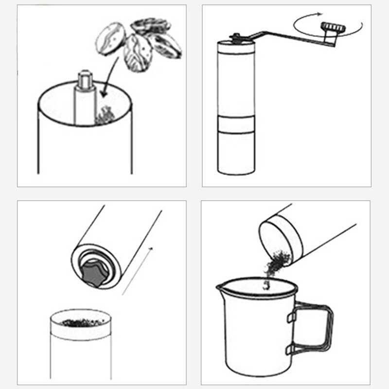 Roestvrijstalen koffiemolens handmatige koffiemolen maïs koffiezetapparaat verstelbare koffiemolen machine draagbare gereedschappen