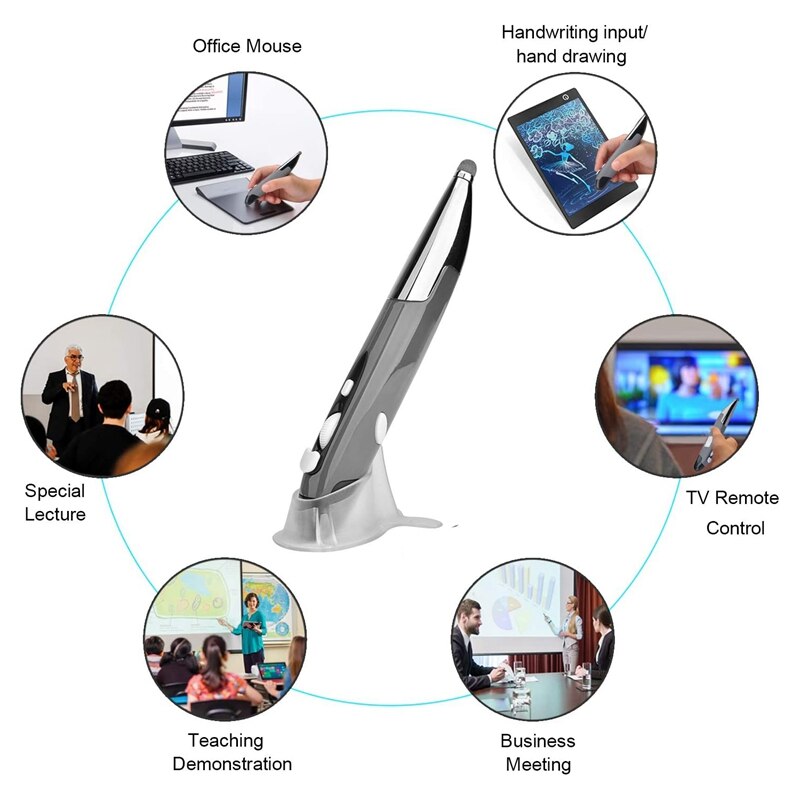 -Wireless Pen Mouse Digital Optical Pen Mouse 2.4G Touch-Pen Mouse 1600DPI with Stylus Handwriting Ergonomic Mice for PC