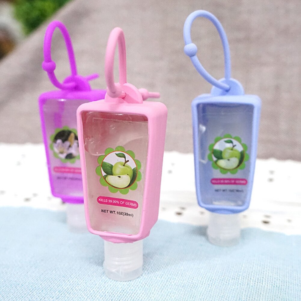 3Pcs/Set 30ml Random Color Silicone Hanging Protective Case Bottle Holder for Hand Sanitizer защитный чехол