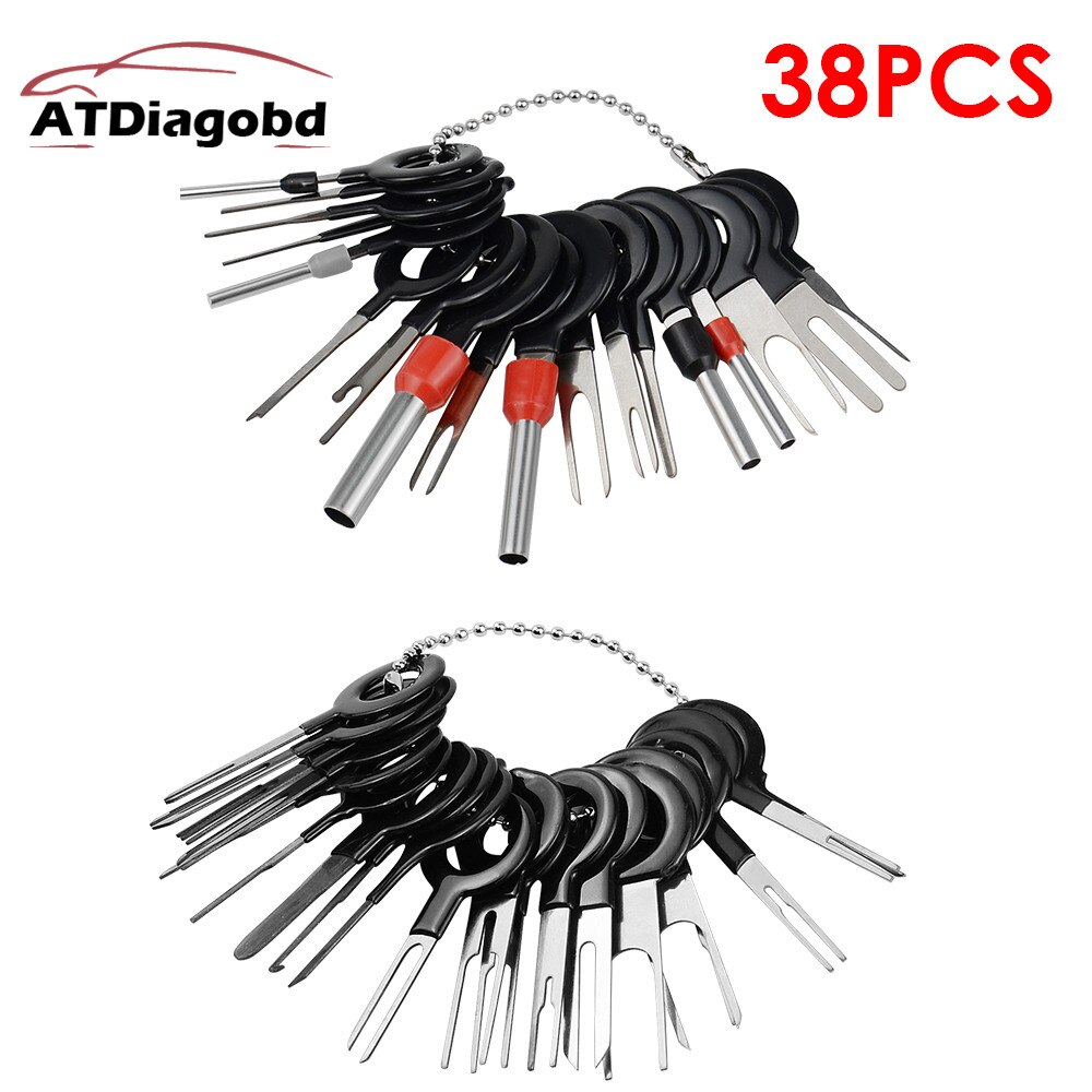 41pcs/38pcs Car Terminal Removal Kit Auto Pin Wire Connector Extractor Automotive Electrical Plug Crimp Puller Car Repair Tool