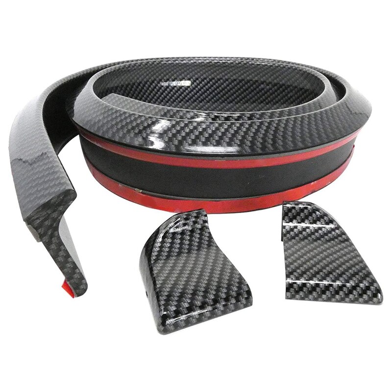 4.9Ft (150cm) Universal Black Carbon Fiber Trunk Spoiler Lip Kit
