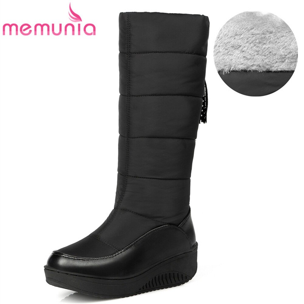 MEMUNIA komen mid kalf laarzen vrouwen warm houden snowboots winter mode med hakken waterdichte schoenen maat 35 -44