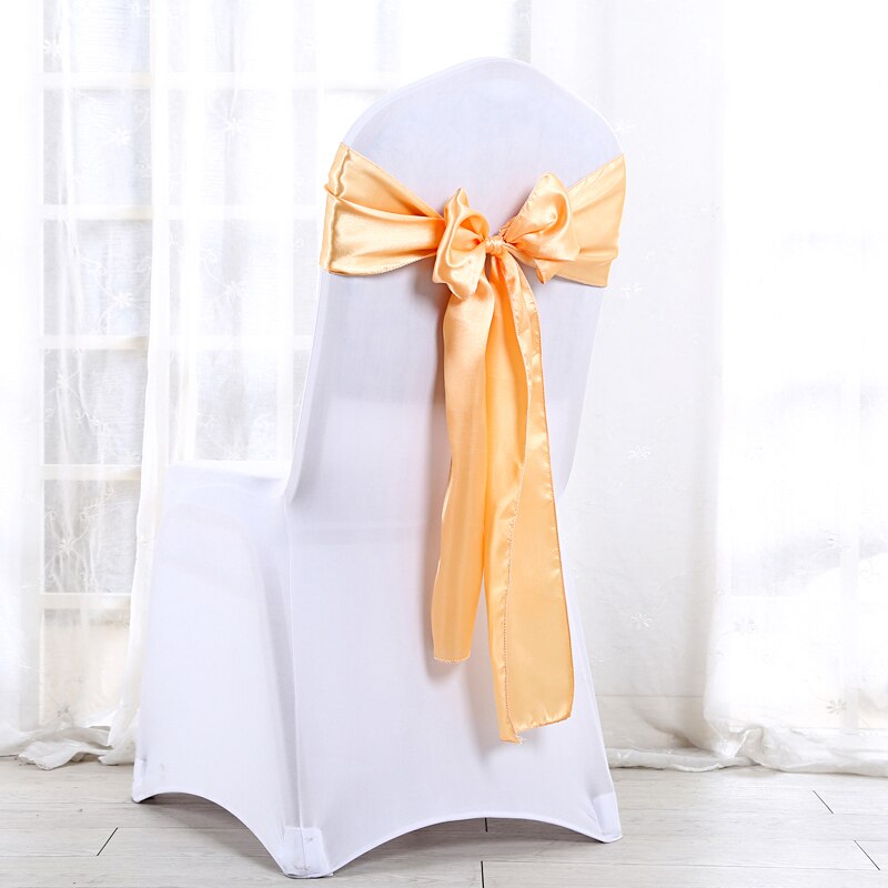 Bruiloft Stoel Sjerpen Bruiloft Stoel Bow Satin Stoel Sjerpen Lint Partij Stoel Band Decoratie Mariage: champgne
