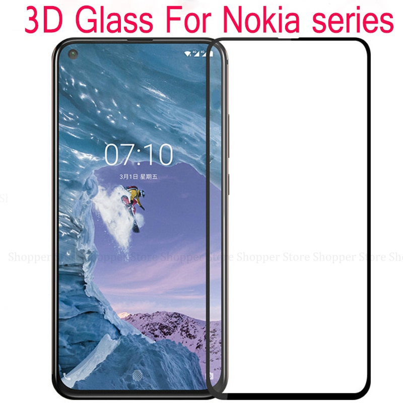 3D la cubierta de vidrio templado para Nokia 7,2, 2,2, 4,2, 3,2, 8,1, 7,1, 5,1 más X5 de vidrio templado Protector de pantalla para Nokia 9 8 7 3 2 7