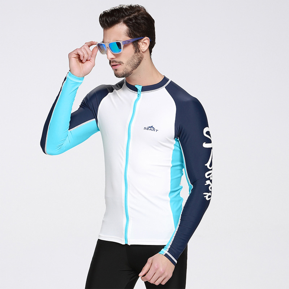 SBART-ropa de protección solar para hombre y mujer, chaqueta de manga larga para surf, esnórquel, natación, protección solar, Top, camisa de sarpullido