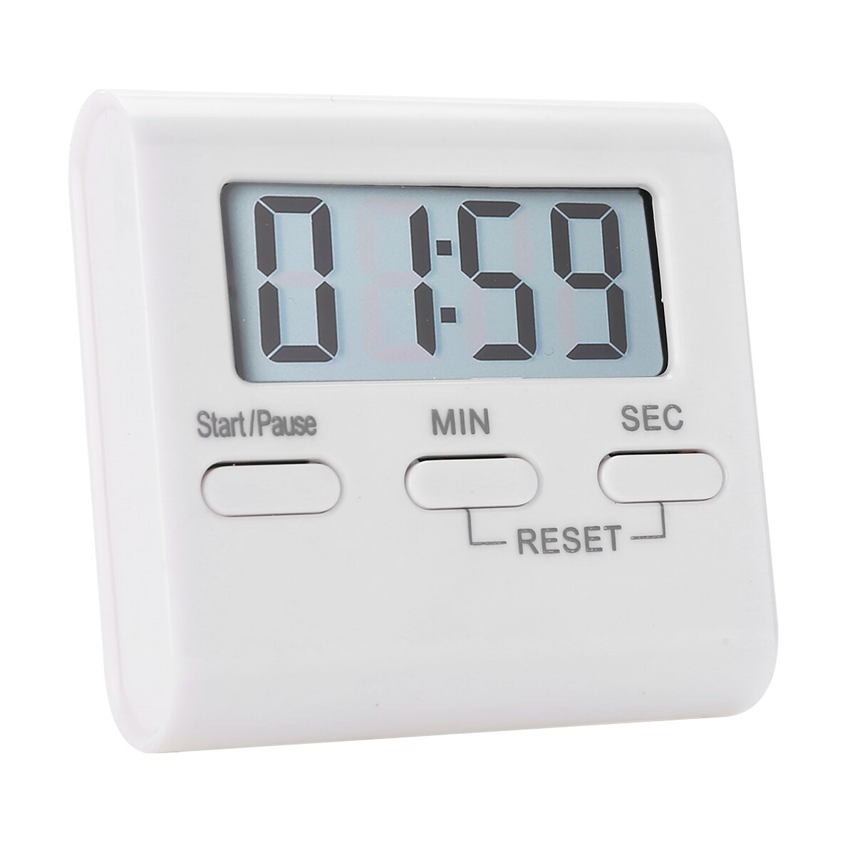 Mini Kitchen LCD Electronic Timer Magnetic Cooking Countdown Timer Home Digital Cooking Stewing BBQ Timer Clock Gadget White