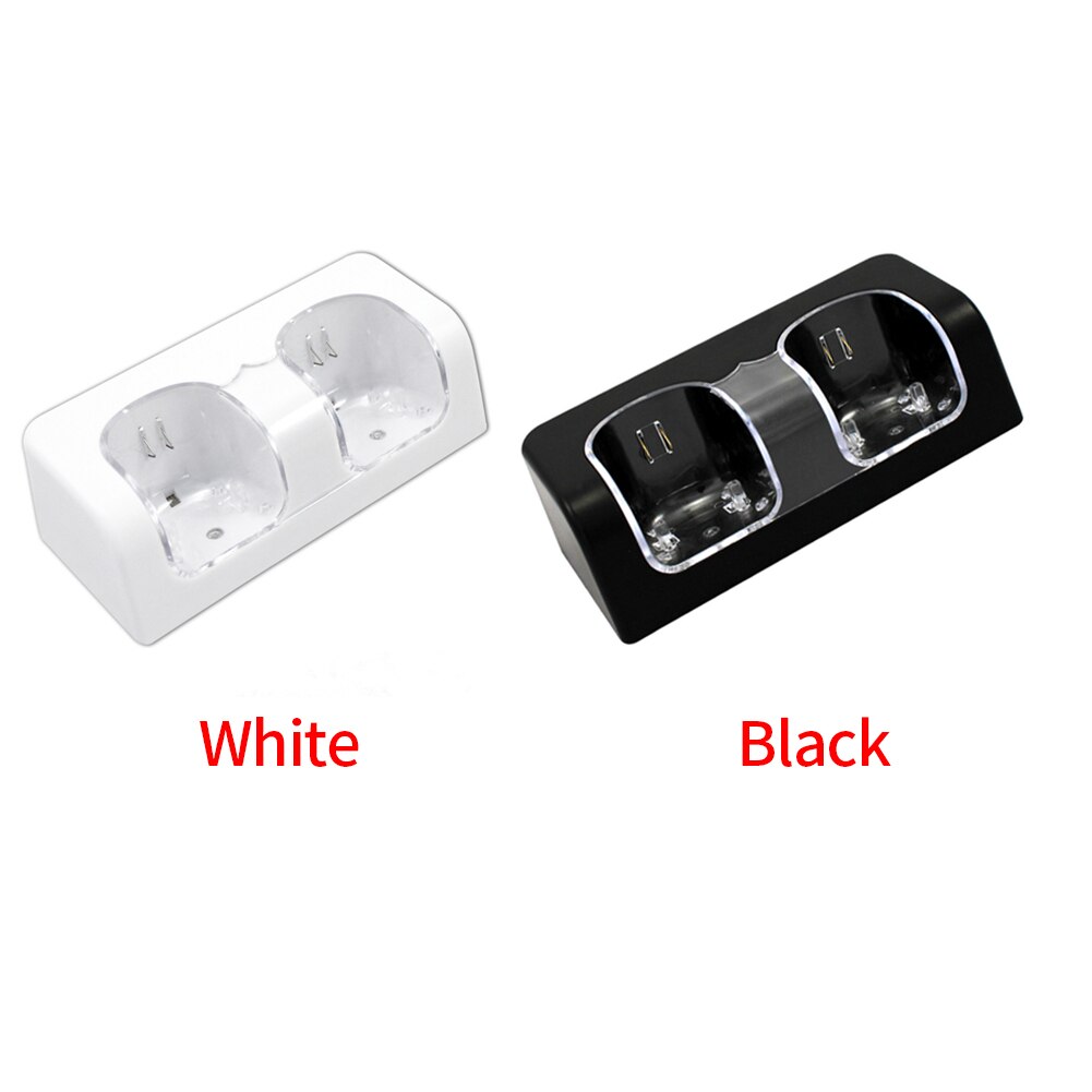Base de carga de luz LED para Nintendo Wii, cargador para mando, estación Dual #734