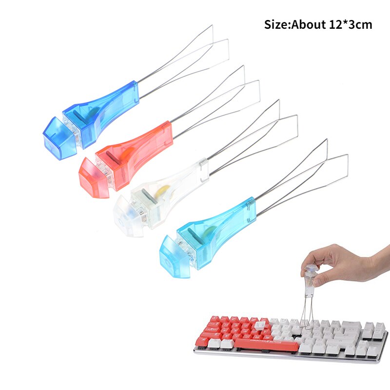 1Pc Nuttig Toetsenbord Sleutel Keycap Puller Remover Met Lossen Staal Schoonmaken Tool Keycap Starter Keyboard Dust Cleaner Aid: random  color