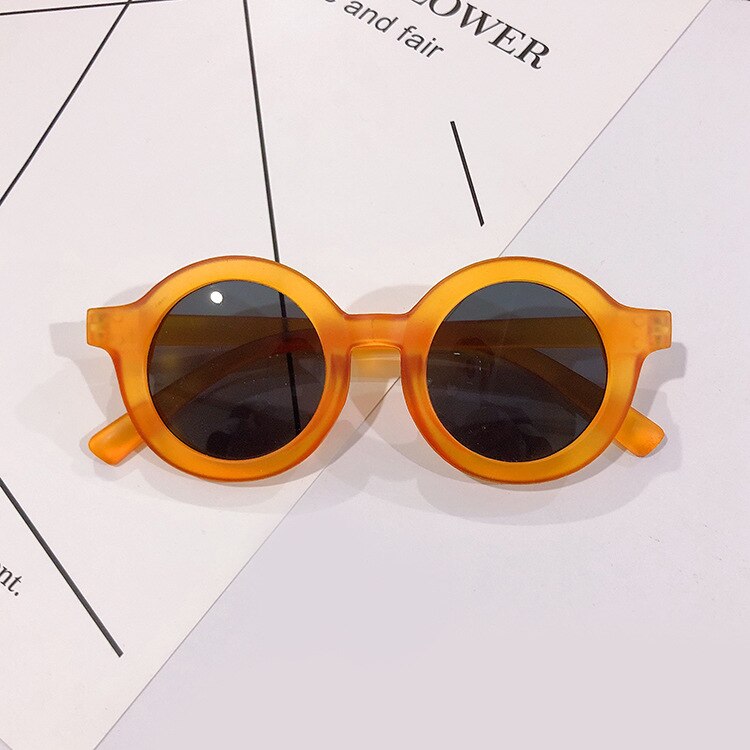 Børn udendørs anti-uv solbriller toddler drenge piger øjenskygge beskyttelsesbriller briller børn strand uv400 beskyttelse solbriller: Orange grå