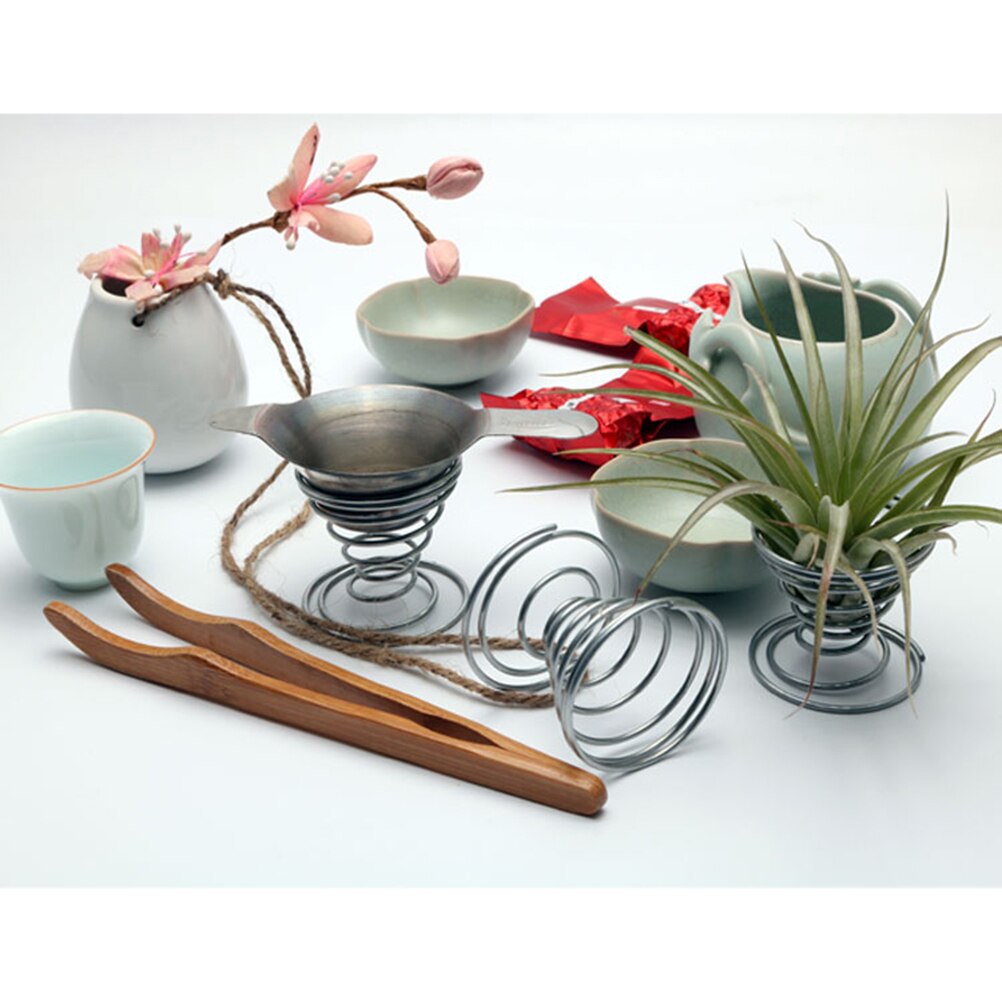 3pcs Stainless Steel Air Plant Stand Container Tillandsia Holder Tabletop Plant Pot Display Rack Vase