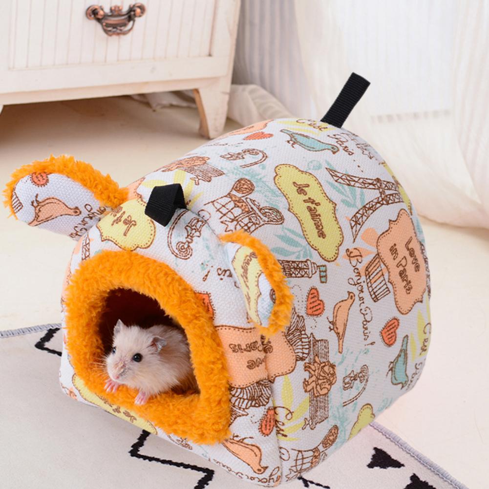 Small Animal Bed Thicken Plush Hamster Bed Non-sticky Hair Cute Hamster Guinea Pigs Bed House