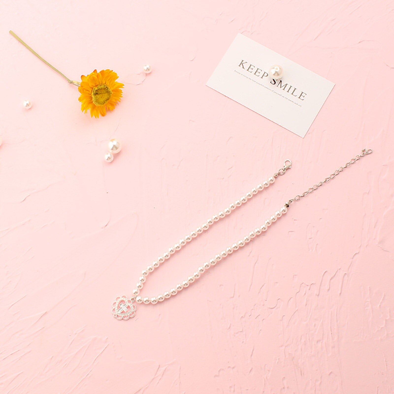 Gioielli con collana girocollo di perle dolci per donne di moda perline romantiche girocolli a catena regalo di compleanno gioielli per feste