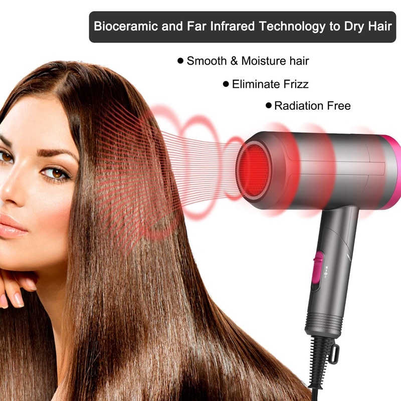 Salong hårføner 2 i 1 mini sammenleggbar hårføner bærbar netto rød hammer hårføner hotell hjemme reiser hårføner