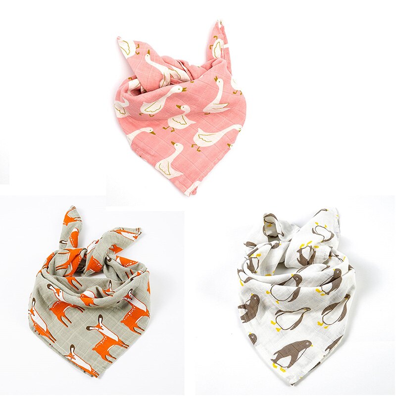 Baby Burp Doeken 3 stks/partij Biologisch katoen gaas Mousseline activiteit baby bib bandana Baby Slabbetjes zachte ademend Pasgeborenen Handdoek sjaal: D