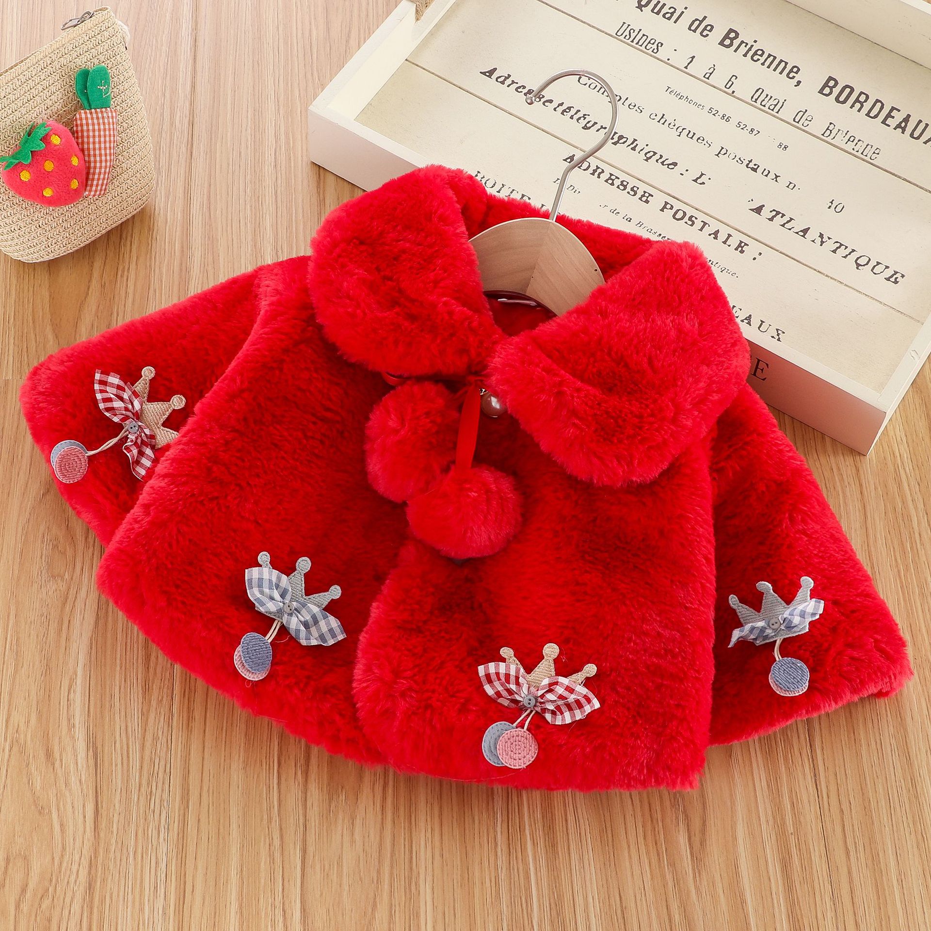 Kinderkleding Baby Meisje Winter Kleding Prinses Fan Mantel Vrouwen Koreaanse Stijl Leuke Boven Knie, mini Solid: Rood / 24M