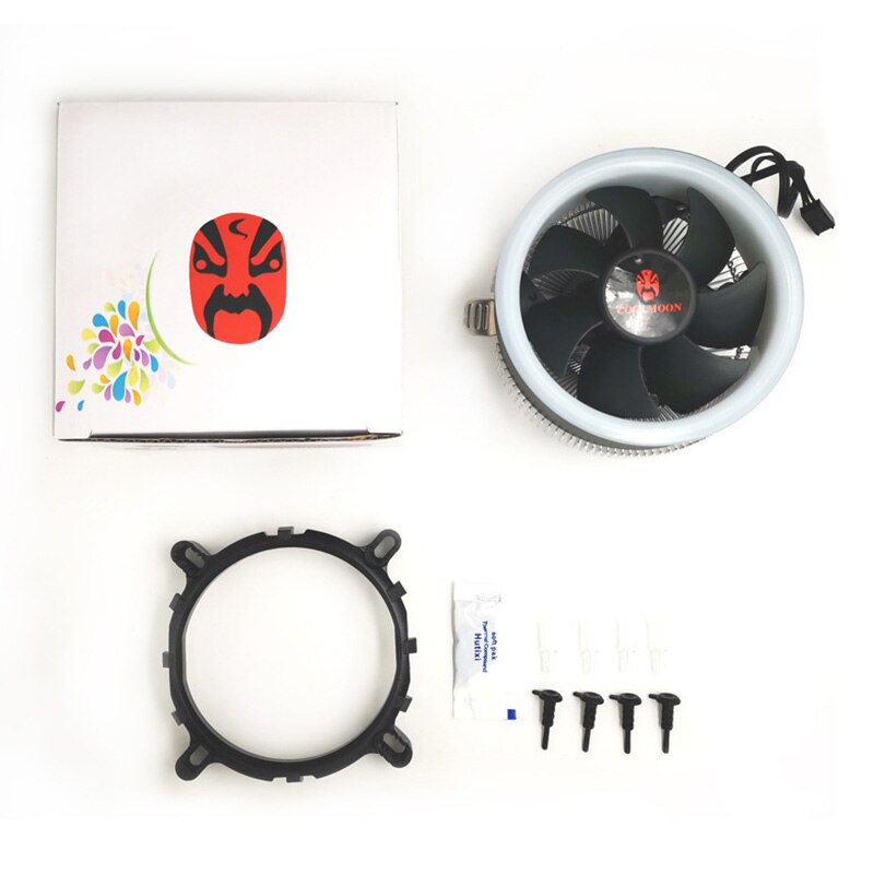 CPU Cooler Cooling Radiator Fan for Intel LGA 1150 1155 1156 775 1366 AMD AM2 AM2+ AM3 AM3+ AM4 3 Pin RGB CPU Cooler