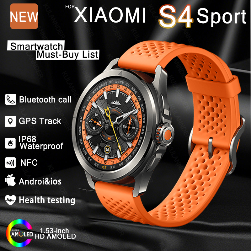 S4 ultra per Xiaomi Braccialetto Intelligente Orologio Da Uomo AMOLED Schermo HD Chiamata Bluetooth GPS Traiettoria NFC Frequenza Cardiaca Bussola SmartWatch