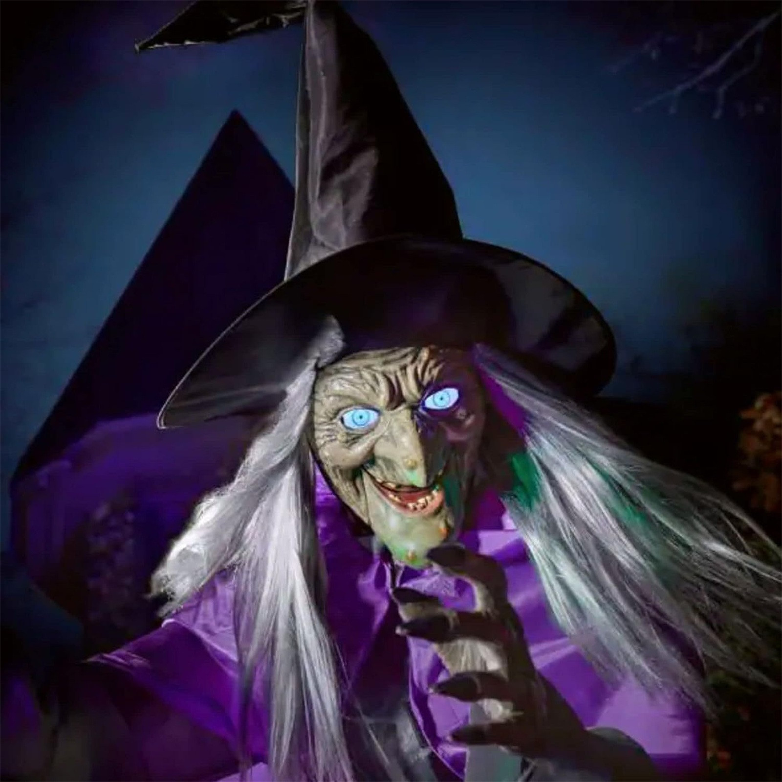 Halloween Decoration Voice Control Witch Large Hanging Luminous Soundmaking Bar House Horror Decoration