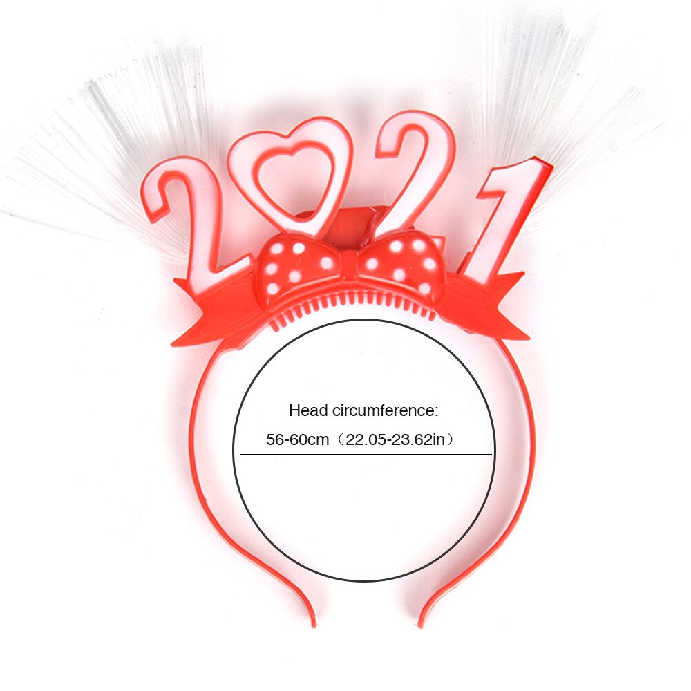 2021 portato fibra ottica fascia capodanno applique cerchio per capelli corona incandescente copricapo luminoso Festival di natale bomboniere