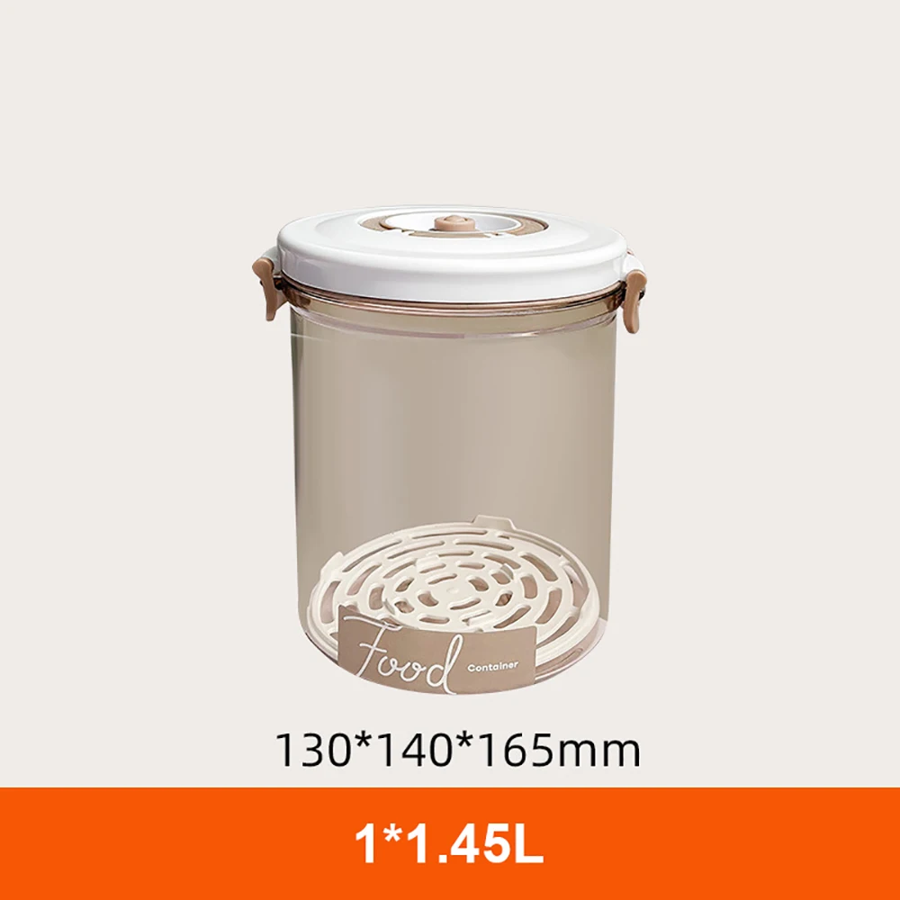 Voedsel Opslag Container Vacuüm Doos Grote Capaciteit Voedsel Dispenser Voor Keuken Transparant Verzegeld Voedsel Organizer Houden Lunch Verse: Beige