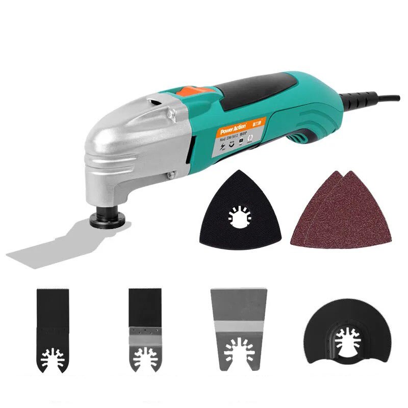 Oscillating Multi Tool Electric Trimmer Multi Angle Cutting Power Tool with Accessories Multi-function Electric Trimmer: B