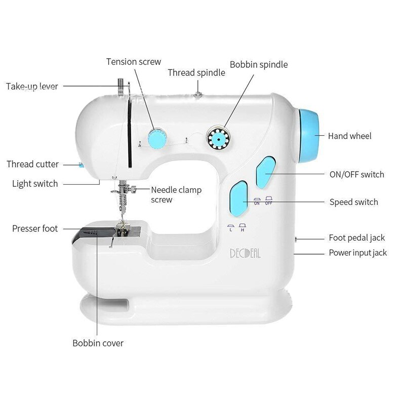 Multifunctional Mini Household Electric Sewing Machine Two-wire Metal Beginner Small Machine AM-306 220V