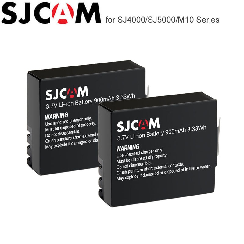 2Pcs Sjcam Batterij 3.7V Li-Ion 900Mah Backup Oplaadbare Batterijen Voor Sjcam SJ4000 SJ5000 SJ5000X Elite M10 Wifi actie Camera