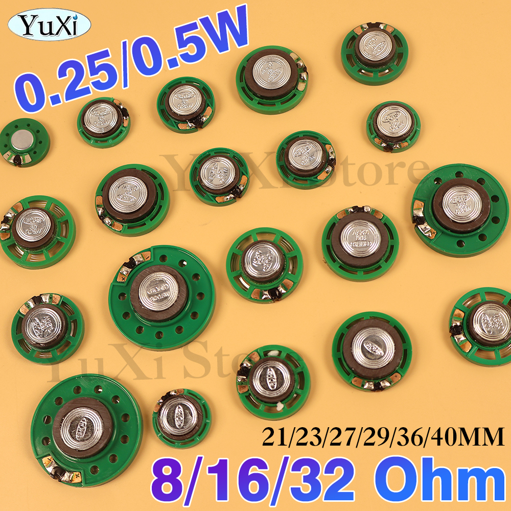 1pc hornhøjttalere 0.25w 0.5w 8r 16r 32r højttalerdiameter 20mm 21mm 23mm 27mm 29mm 36mm 40mm 8 ohm 16 ohm 32 ohm højttaler