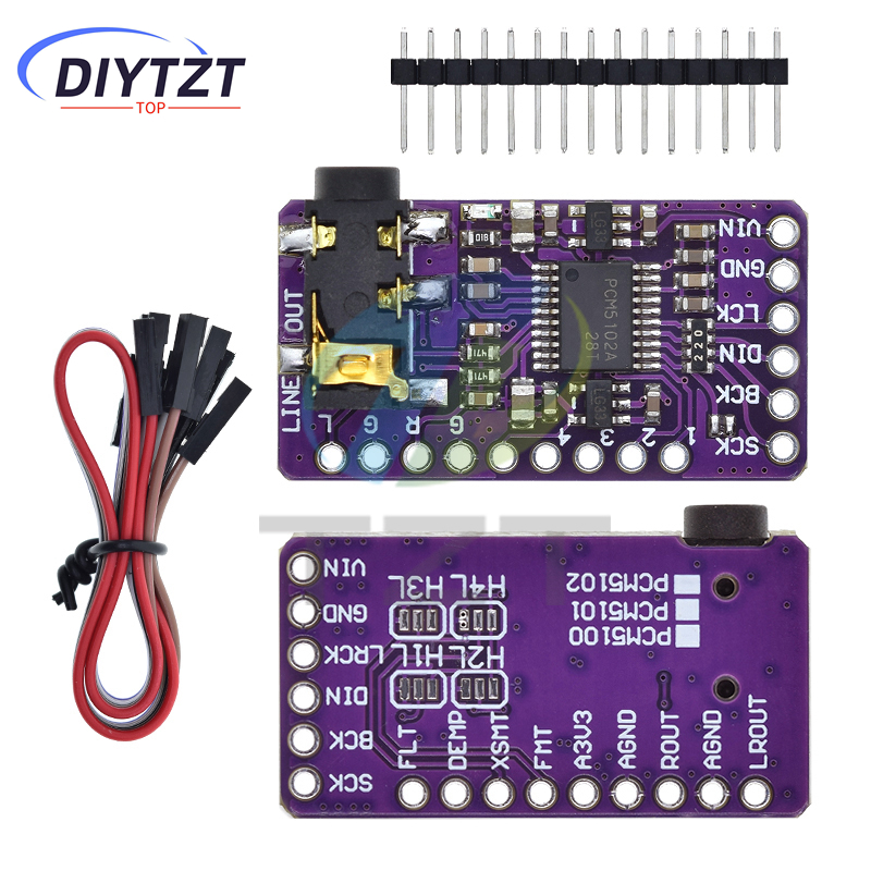 DIYTZT Interface I2S PCM5102A DAC I2S Module de lecteur pour Raspberry Pi carte Format pHAT carte Audio numérique PCM5102