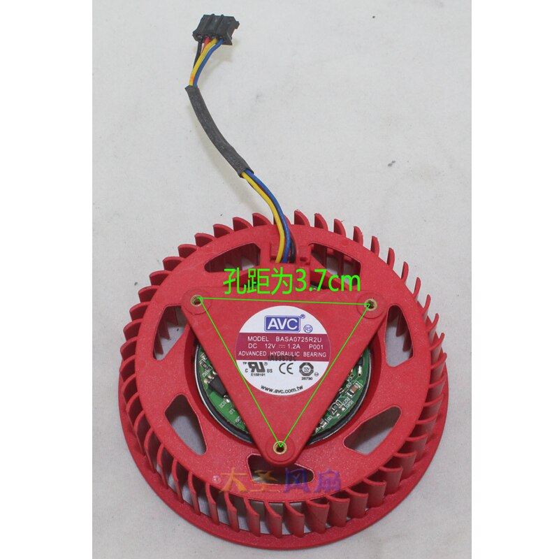 BASA0725R2U brand AVC turbo fan HD4850 4890 5970 5870 12V 1.2A