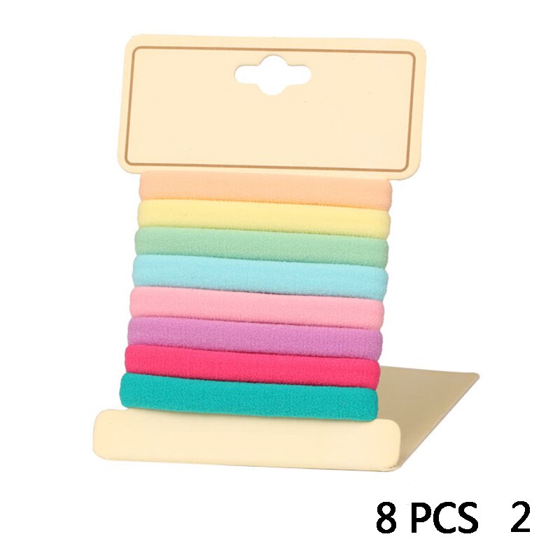 8 Teile/satz Mädchen Elastische Stirnband Haar Band Candy Headwear Haar Seil Kinder Haar Zubehör: 8 PCS  2