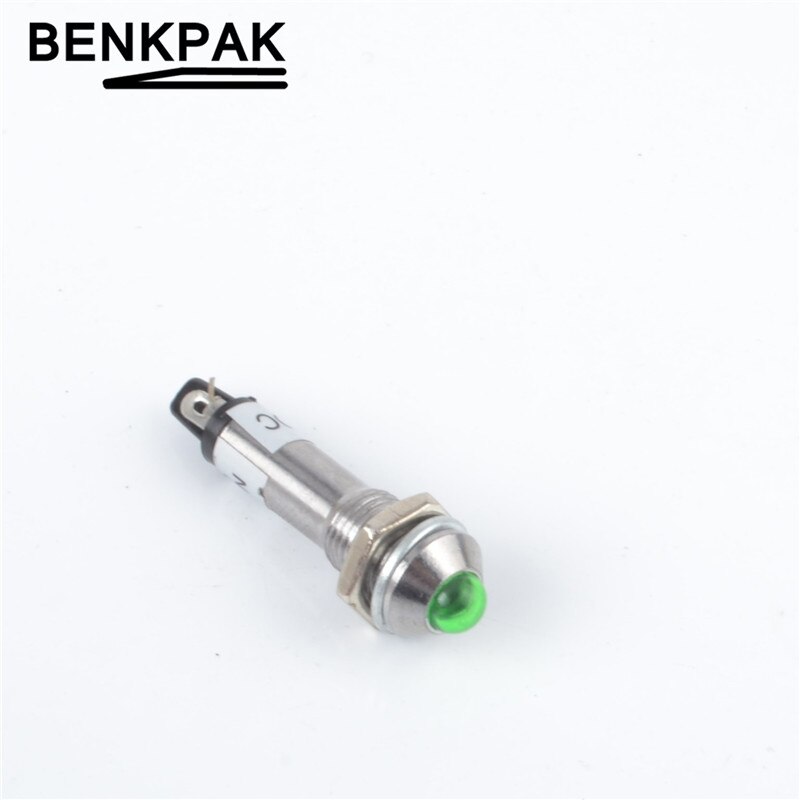 5PCS signal light 8mm pilot lamp signal light 12V 24V 220V LED indicator light: green / 220V