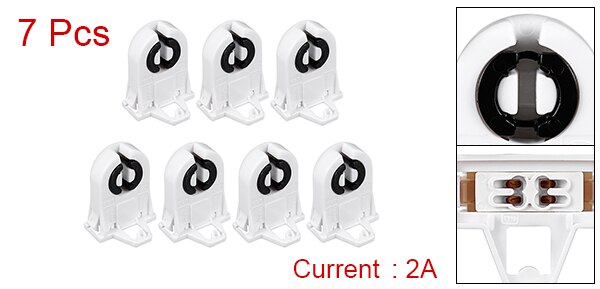 uxcell 2-10pcs 2A T8 Socket G13 Base Fluorescent Lamp Holder Light Accessory Parts White: Style-1 7pcs