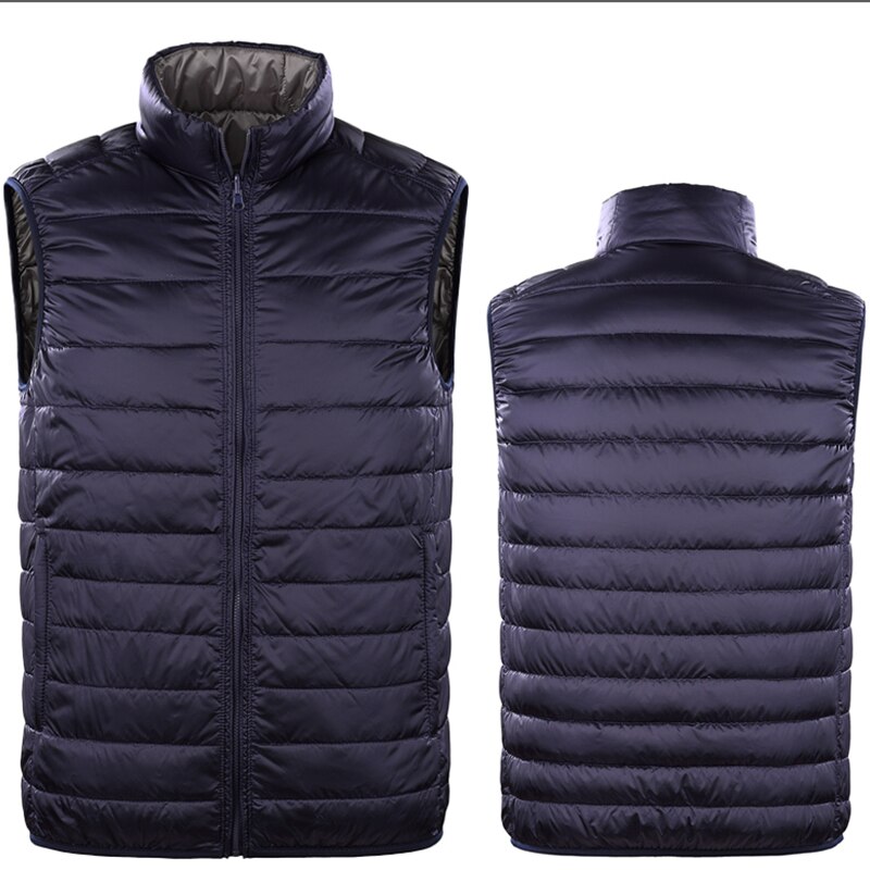 Gilet da golf in cotone ispessito da uomo invernale abbigliamento da golf sportivo reversibile giacca sportiva per il tempo libero gilet leggeri: marina militare blu / XXL