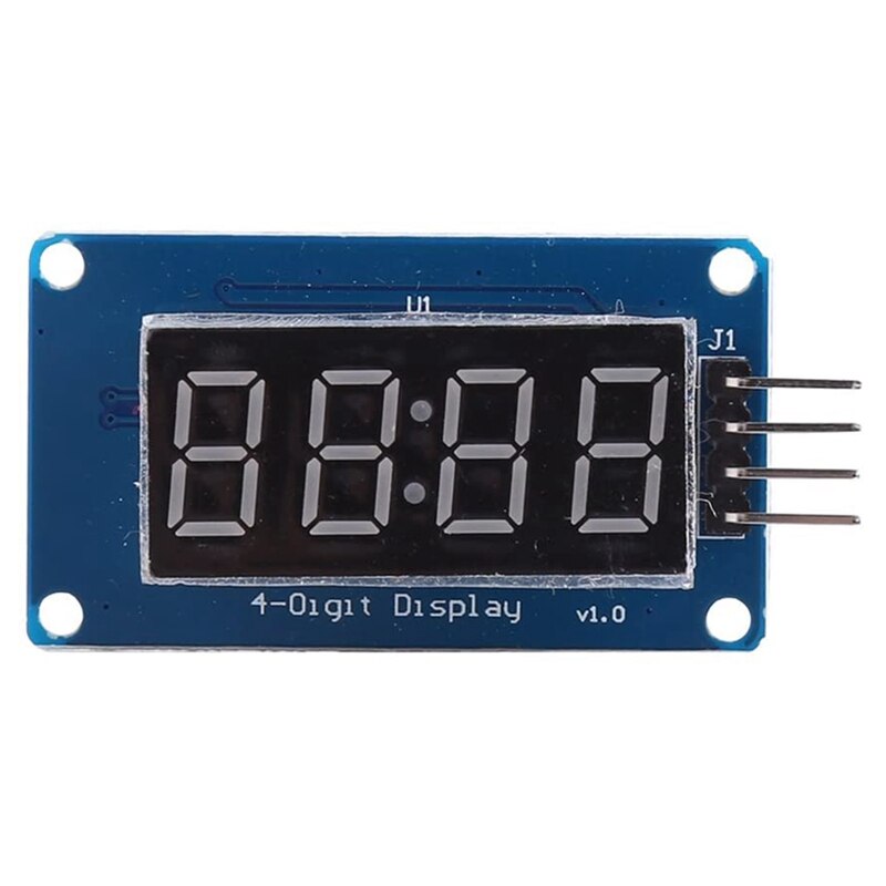 4Pcs LED Display Module,With Clock Display Module LED 4-Digit Adjustable Brightness Display Module For Android